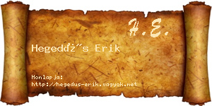 Hegedűs Erik névjegykártya