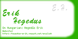 erik hegedus business card
